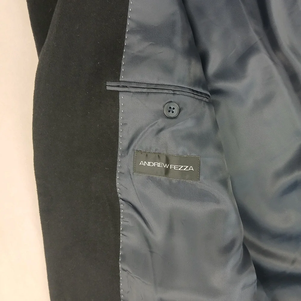 Andrew Fezza 42S‎ Mens Blazer Jacket Wool Silk Cashmere Black 22x31 44S